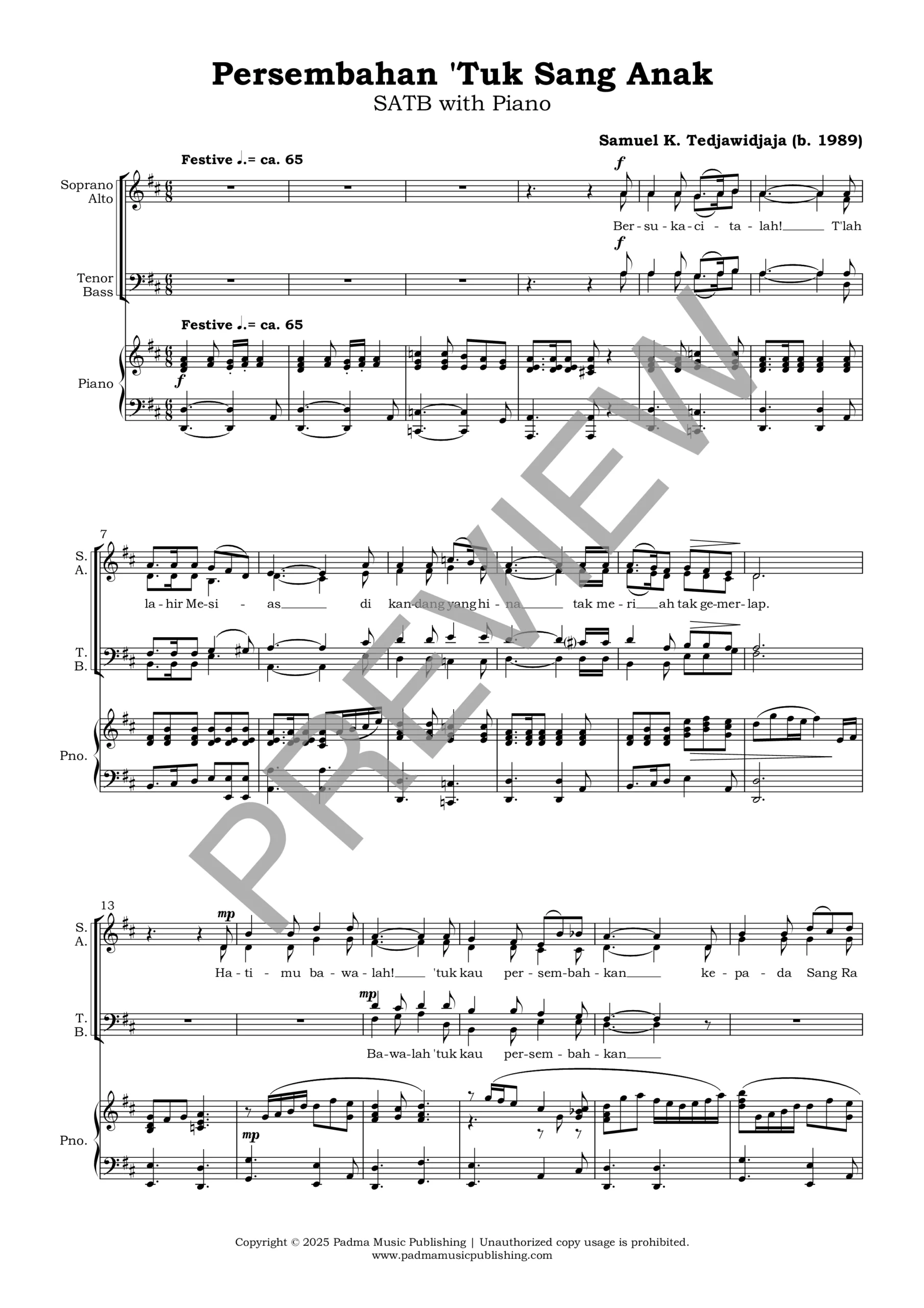 Persembahan Tuk Sang Anak (Samuel K. Tedjawidjaja) PREVIEW 1