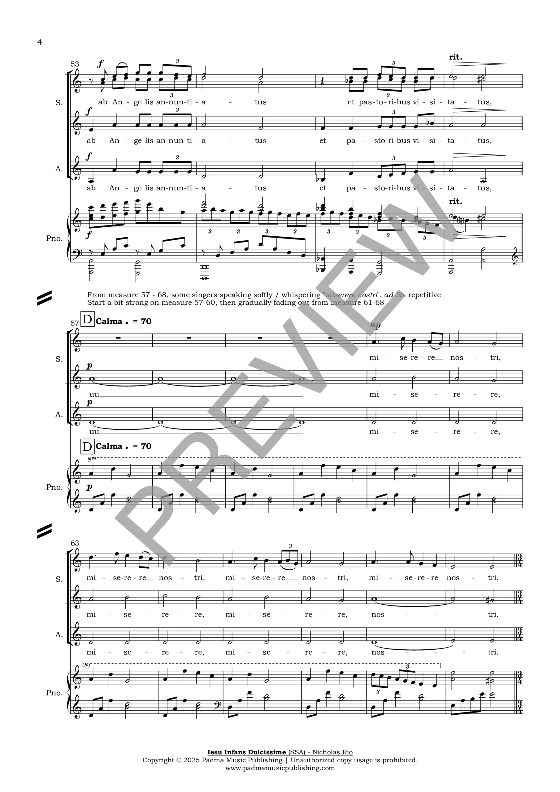 Iesu Infans Dulcissime (Nicholas Rio) PREVIEW 2